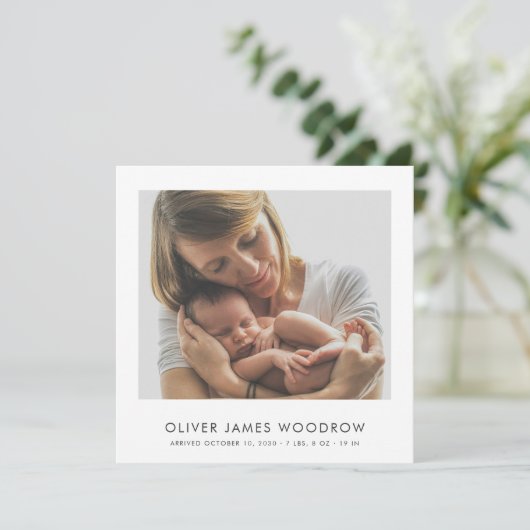 4 Baby Foto's Collage geboorte aankondiging (Staand voorkant)