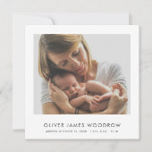 4 Baby Foto's Collage geboorte aankondiging (Voorkant)