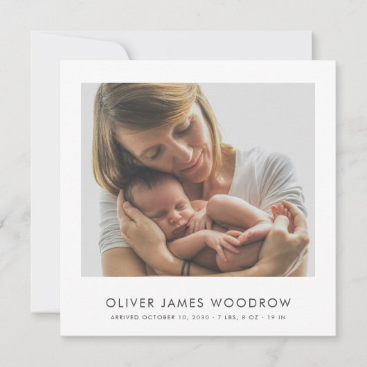 4 Baby Foto's Collage geboorte aankondiging (Voorkant)