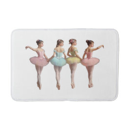 4 bailarinas con tutús rosa, amarillo, verde dulce badmat