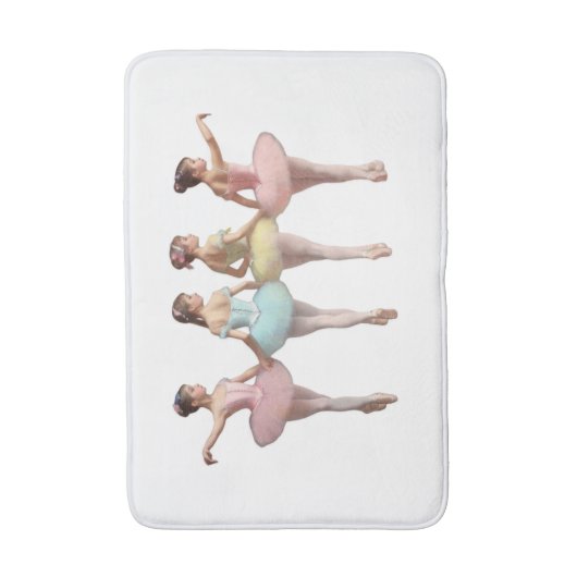 4 bailarinas con tutús rosa, amarillo, verde dulce badmat (Voorkant Verticaal)