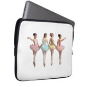4 bailarinas con tutús rosa, amarillo, verde dulce laptop sleeve (Voorkant Rechts)