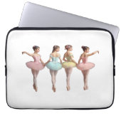 4 bailarinas con tutús rosa, amarillo, verde dulce laptop sleeve (Voorkant)