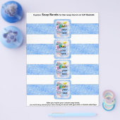4 balkbalkzepen blauw papier, feestkleur flyer (Enkel)