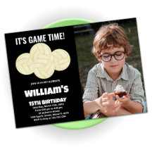 4 Balls Black Volleyball Birthday met foto