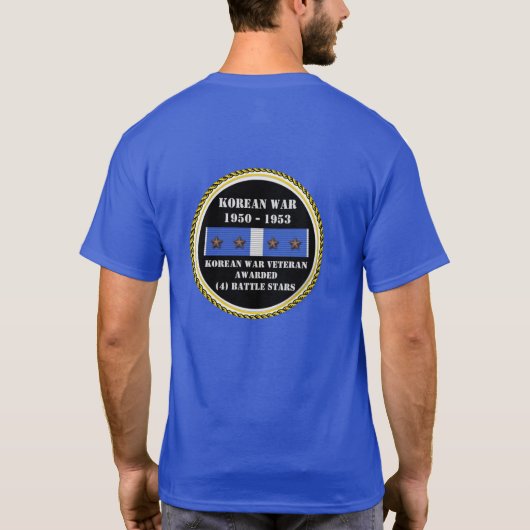 4 BATTLE STARS KOREAN WAR VETERAN T-SHIRT (Achterkant)