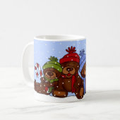 4 beer familie kerstmis mok (Voorkant links)