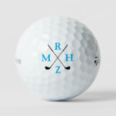 4 Beginletters of Blauwe Naam Golfballen (Voorkant)