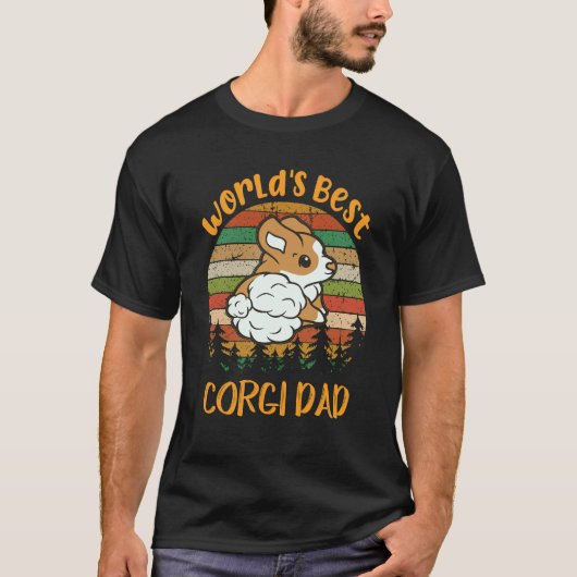 4 Beste Corgi-vader van de Wereld Corgi T-shirt (Voorkant)