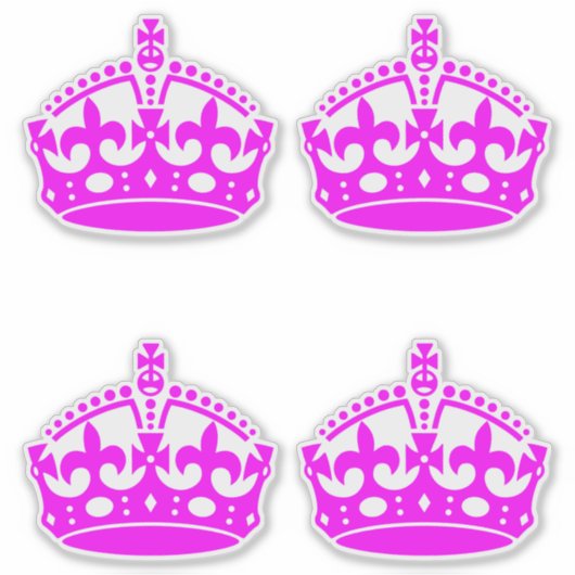 4 Bewaar de kalm kroonroze Fuchsia Sticker (Voorkant)