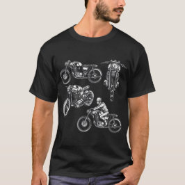 4 Bieken  ontwerp motorfiets T-shirt