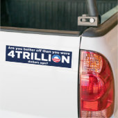 4 biljoen dollar bumpersticker (Op Truck)