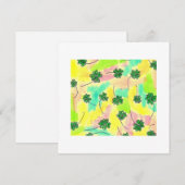 4-blad klaver op een pastel achtergrond feestdagenkaart (Voorkant / Achterkant)