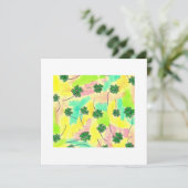 4-blad klaver op een pastel achtergrond feestdagenkaart (Staand voorkant)