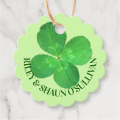 4-bladige Klaver Chic Trouwen Of Verjaardag Botani Bedankjes Labels (Voorkant)