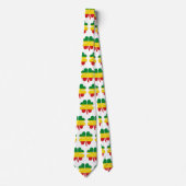 4 Bladklaver in rood geel groen Rasta Stropdas (Voorkant)