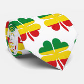 4 Bladklaver in rood geel groen Rasta Stropdas (Opgerold)