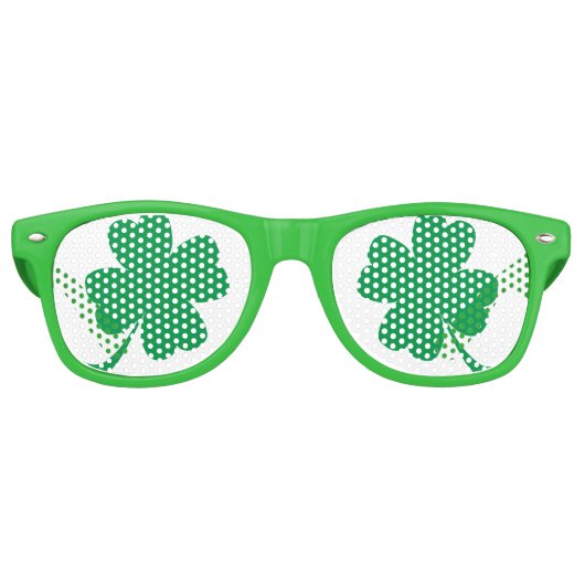 4 Bladklaver Lucky Irish Party Shades Retro Zonnebril (Voorkant)