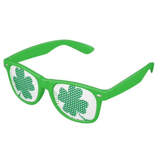 4 Bladklaver Lucky Irish Party Shades Retro Zonnebril (Gekanteld)
