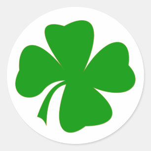 4 bladklaver ronde sticker