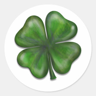 4 bladklaver ronde sticker