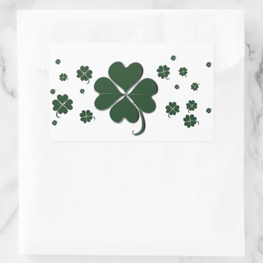 4 Bladklaver Shamrock St. Patrick's Day Rechthoekige Sticker (Tas)