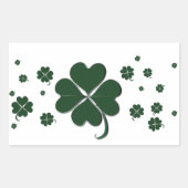4 Bladklaver Shamrock St. Patrick's Day Rechthoekige Sticker (Voorkant)