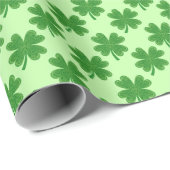 4 Bladklaver St Patrick's Day Lichtgroen Cadeaupapier (Rol Hoek)