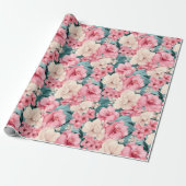 #4 Bloemen patroon Cadeaupapier (Uitgerold)