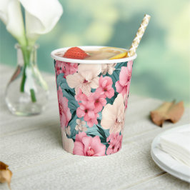 #4 Bloemen patroon Papieren Bekers