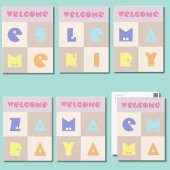 4 brief geboorte baby meisje naam kaart felicitati