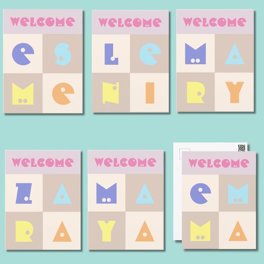 4 brief geboorte baby meisje naam kaart felicitati