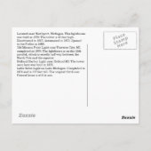 4 Briefkaarten van vuurtoren van het meer van Mich (Achterkant)