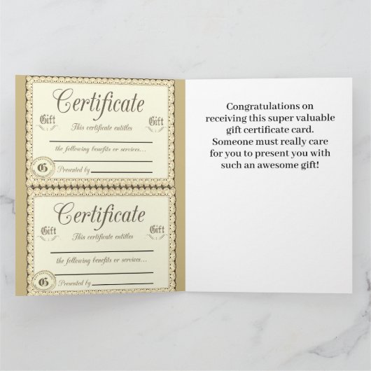 4 Cadeaubonnen Kaart (Binnen)