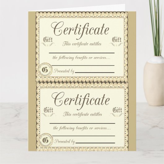 4 Cadeaubonnen Kaart (Voorkant)