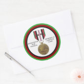 4 CAMPAGNE STARS AFGHANISTAN WAR VETERAN RONDE STICKER (Envelop)