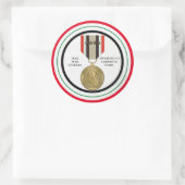 4 CAMPAGNE STERREN IRAK OORLOGSVETERAAN RONDE STICKER (Tas)