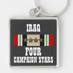 4 CAMPAGNE STERREN / IRAK VETERAAN / SLEUTELHANGER