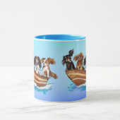 4 Cavalier King Charles Spanjels op een Boot Mok (Midden)