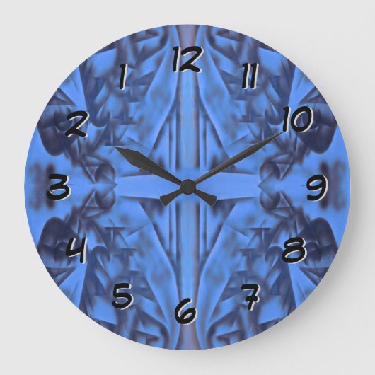 4 Cijfers Blauw - Draai terug de Achterwaartse Klo Grote Klok (Voorkant)