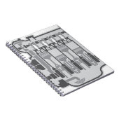 4 cilindermotorvector notitieboek (Rechterzijde)