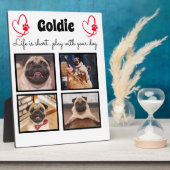 4 collage van fotohonden - aangepast geheugen fotoplaat (Zijkant)