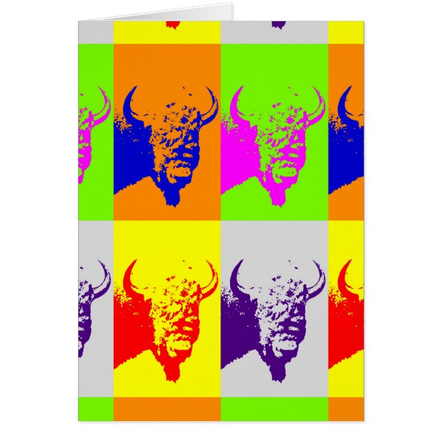 4 Colour Pop Art Buffalo Bison (Voorkant)