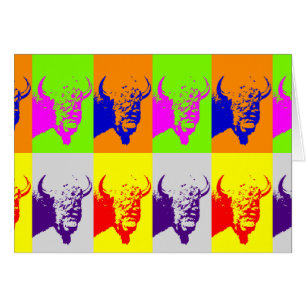 4 Colour Pop Art Buffalo Bison