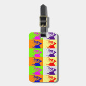 4 Colour Pop Art Buffalo Bison Bagagelabel (Voorkant verticaal)