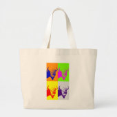 4 Colour Pop Art Buffalo Bison Grote Tote Bag (Voorkant)