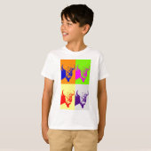 4 Colour Pop Art Buffalo Bison T-shirt (Voorkant volledig)