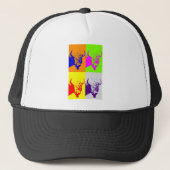 4 Colour Pop Art Buffalo Bison Trucker Pet (Voorkant)