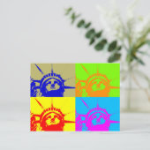 4 Colour Pop Art Lady Liberty Briefkaart (Staand voorkant)