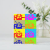 4 Colour Pop Art Lady Liberty Briefkaart (Staand voorkant)